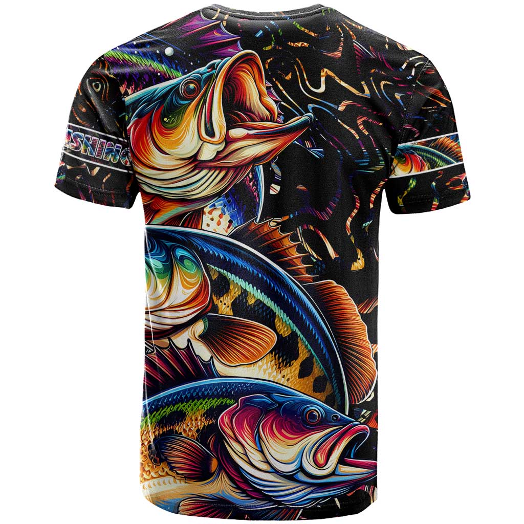 Peacock Bass Fishing T Shirt Waves Art