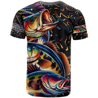 Peacock Bass Fishing T Shirt Waves Art