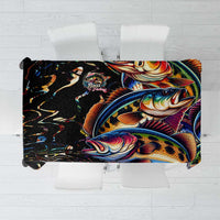 Peacock Bass Fishing Tablecloth Waves Art