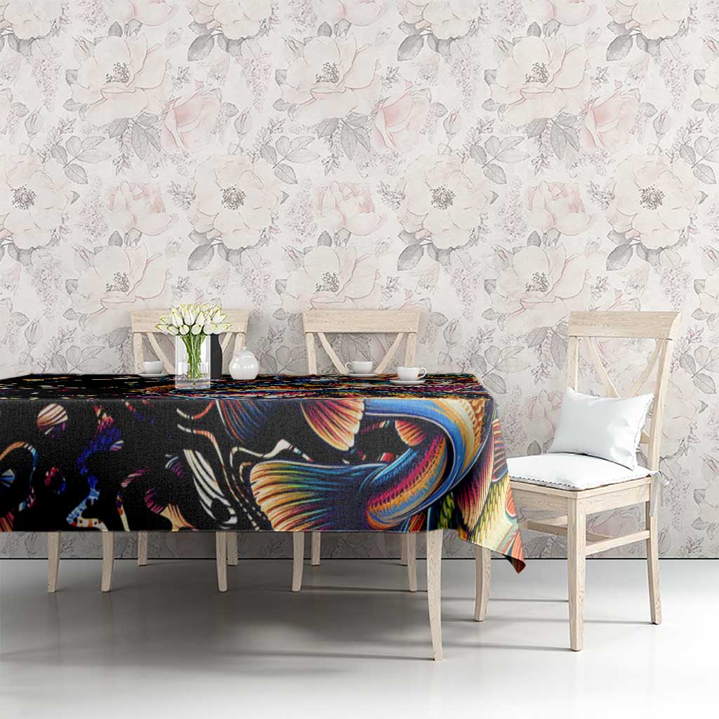 Peacock Bass Fishing Tablecloth Waves Art