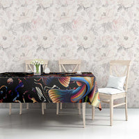 Peacock Bass Fishing Tablecloth Waves Art