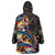 Peacock Bass Fishing Wearable Blanket Hoodie Waves Art