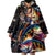 Peacock Bass Fishing Wearable Blanket Hoodie Waves Art