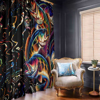 Peacock Bass Fishing Window Curtain Waves Art