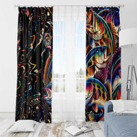 Peacock Bass Fishing Window Curtain Waves Art