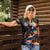 Peacock Bass Fishing Women Polo Shirt Waves Art