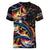 Peacock Bass Fishing Women V-Neck T-Shirt Waves Art