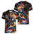 Peacock Bass Fishing Women V-Neck T-Shirt Waves Art