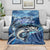 Striped Bass Fishing Blanket Ocean Waves