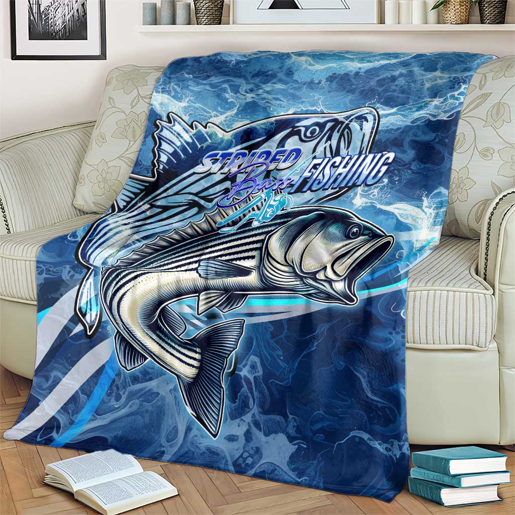 Striped Bass Fishing Blanket Ocean Waves