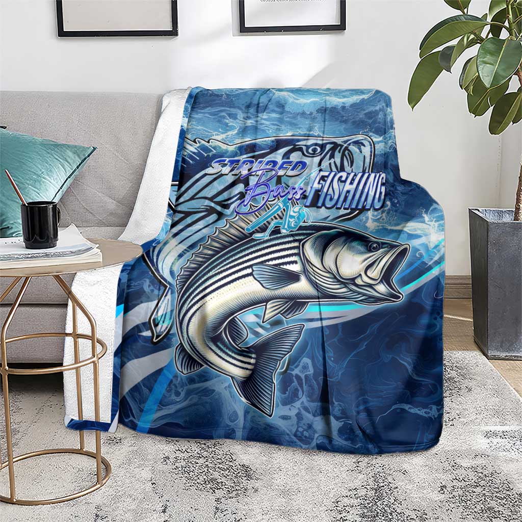 Striped Bass Fishing Blanket Ocean Waves