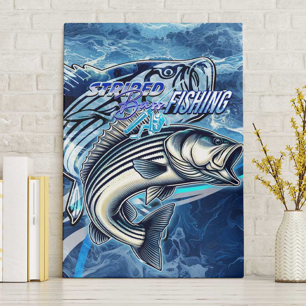 Striped Bass Fishing Canvas Wall Art Ocean Waves