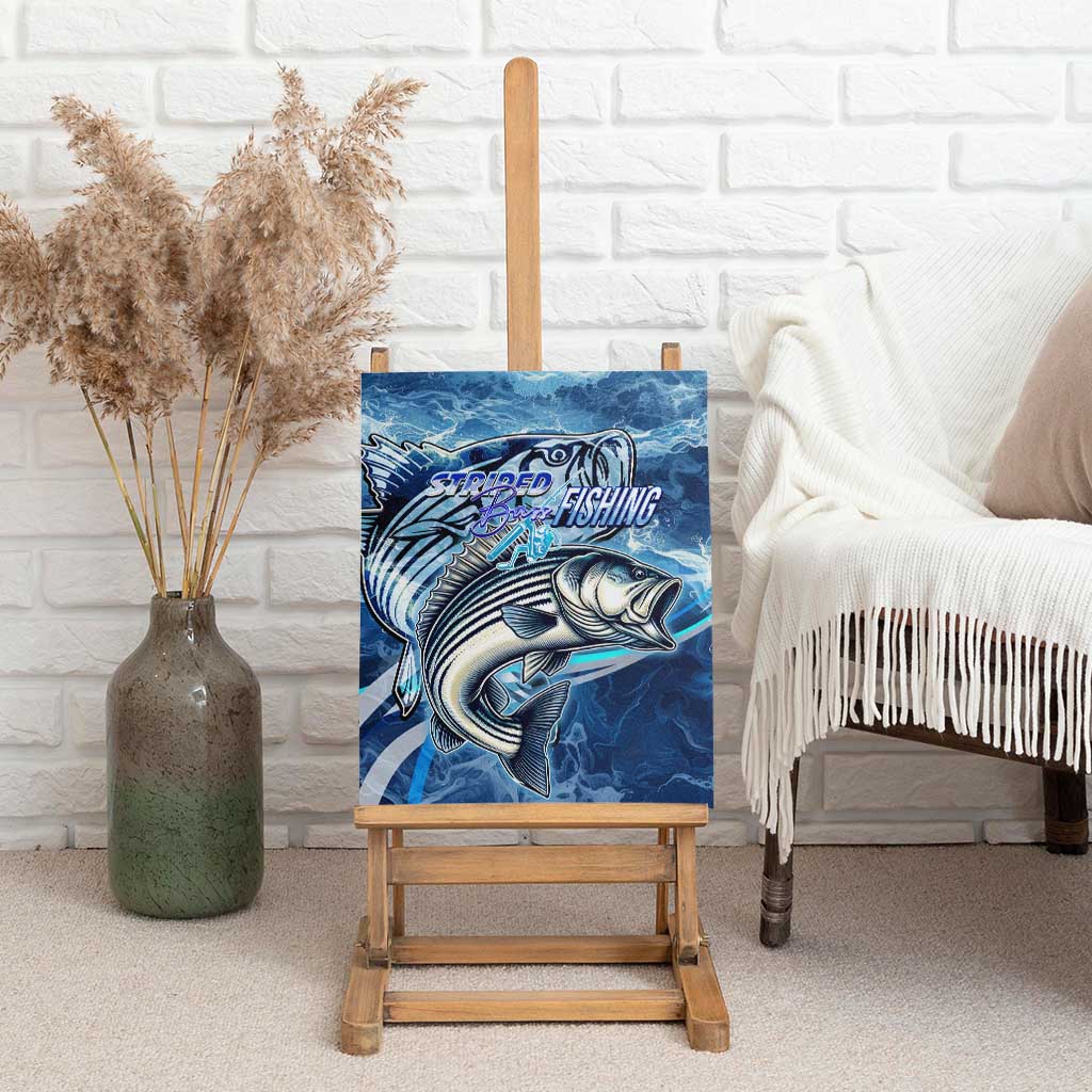 Striped Bass Fishing Canvas Wall Art Ocean Waves