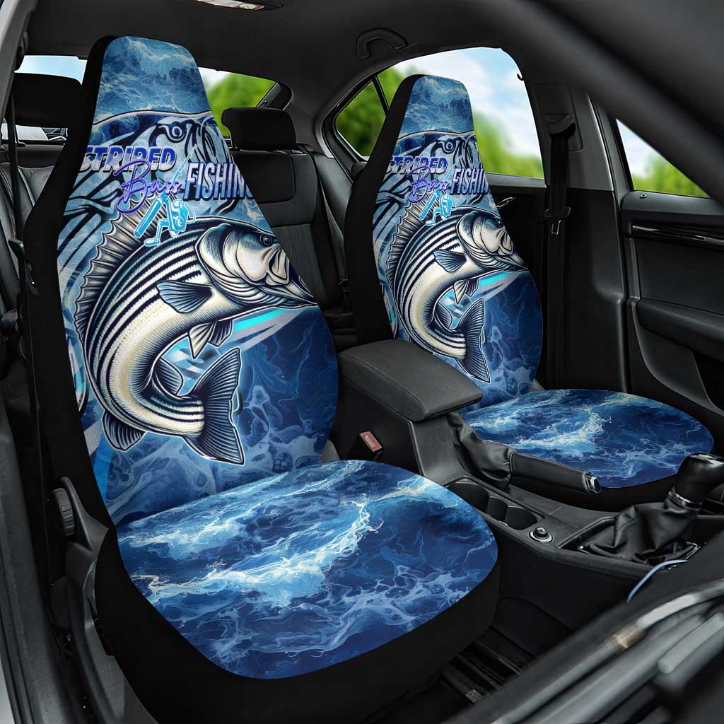 Striped Bass Fishing Car Seat Cover Ocean Waves