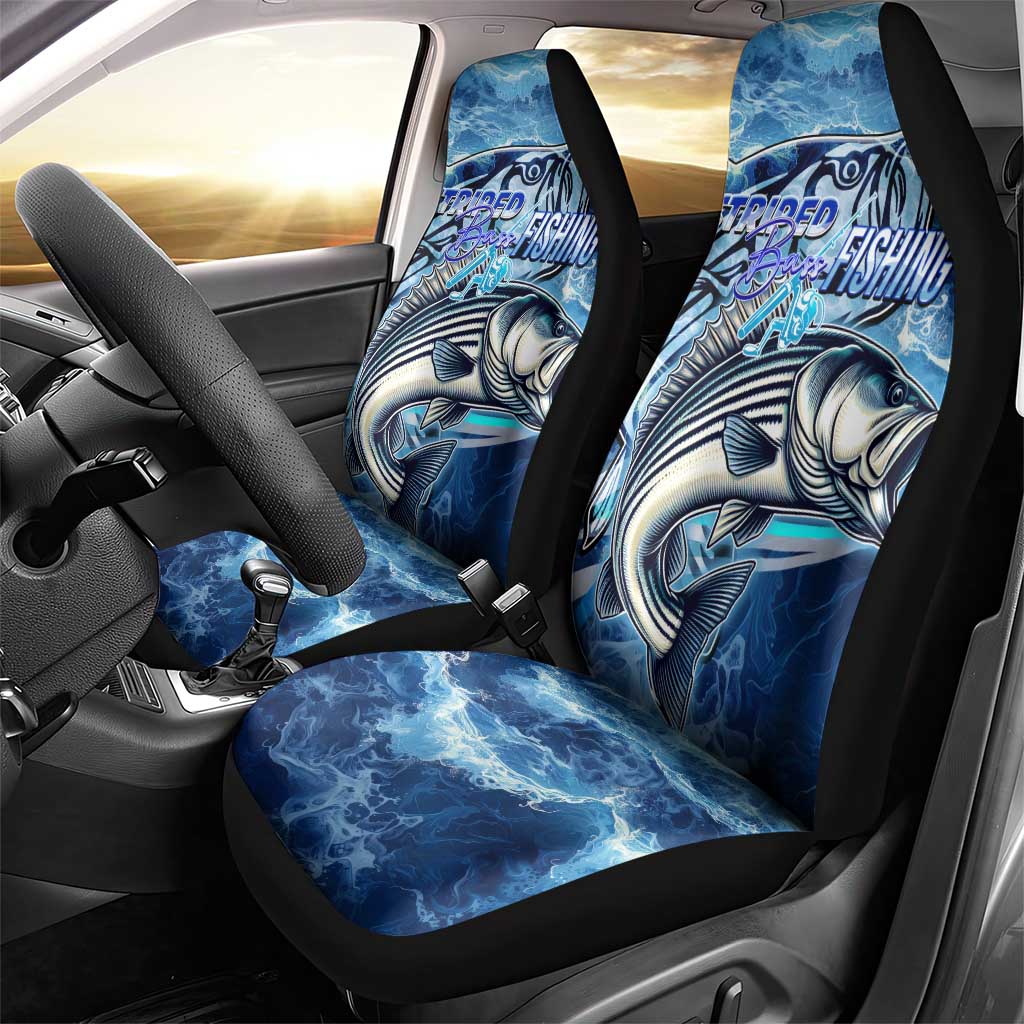 Striped Bass Fishing Car Seat Cover Ocean Waves