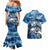 Striped Bass Fishing Couples Matching Mermaid Dress and Hawaiian Shirt Ocean Waves