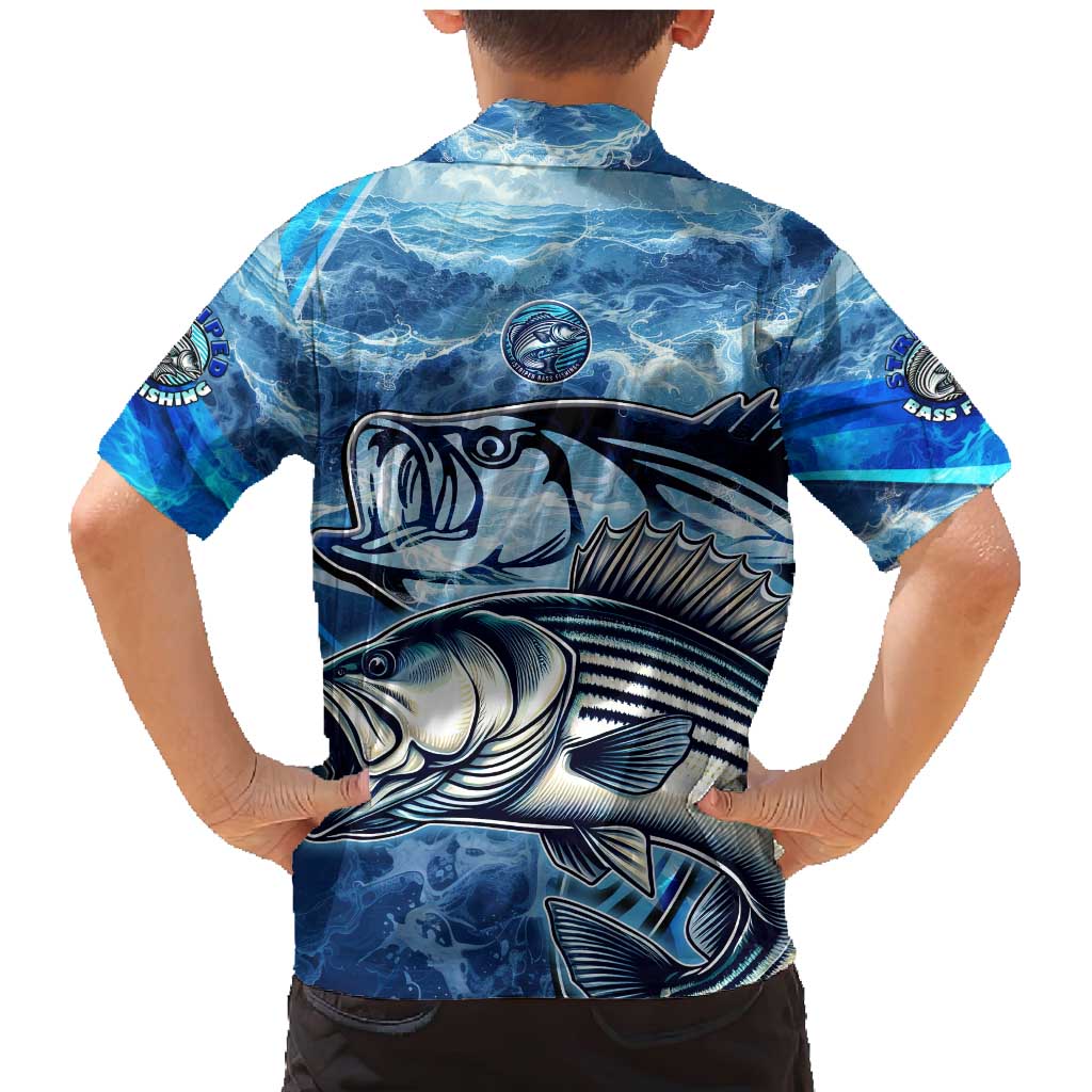 Striped Bass Fishing Family Matching Mermaid Dress and Hawaiian Shirt Ocean Waves