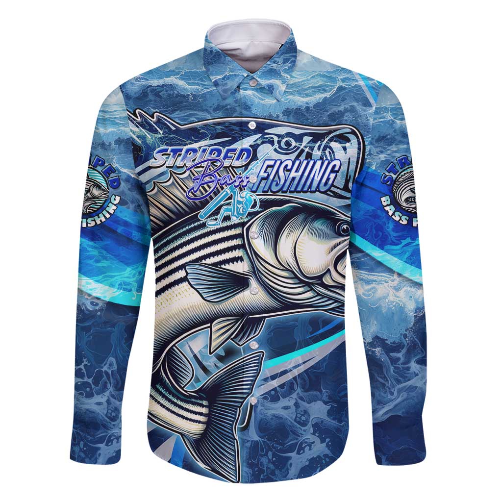 Striped Bass Fishing Family Matching Mermaid Dress and Hawaiian Shirt Ocean Waves