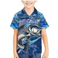 Striped Bass Fishing Family Matching Mermaid Dress and Hawaiian Shirt Ocean Waves