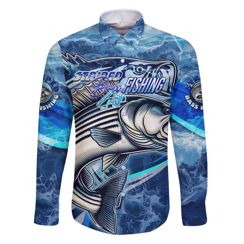 Striped Bass Fishing Family Matching Puletasi and Hawaiian Shirt Ocean Waves