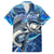 Striped Bass Fishing Family Matching Summer Maxi Dress and Hawaiian Shirt Ocean Waves