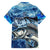 Striped Bass Fishing Family Matching Summer Maxi Dress and Hawaiian Shirt Ocean Waves