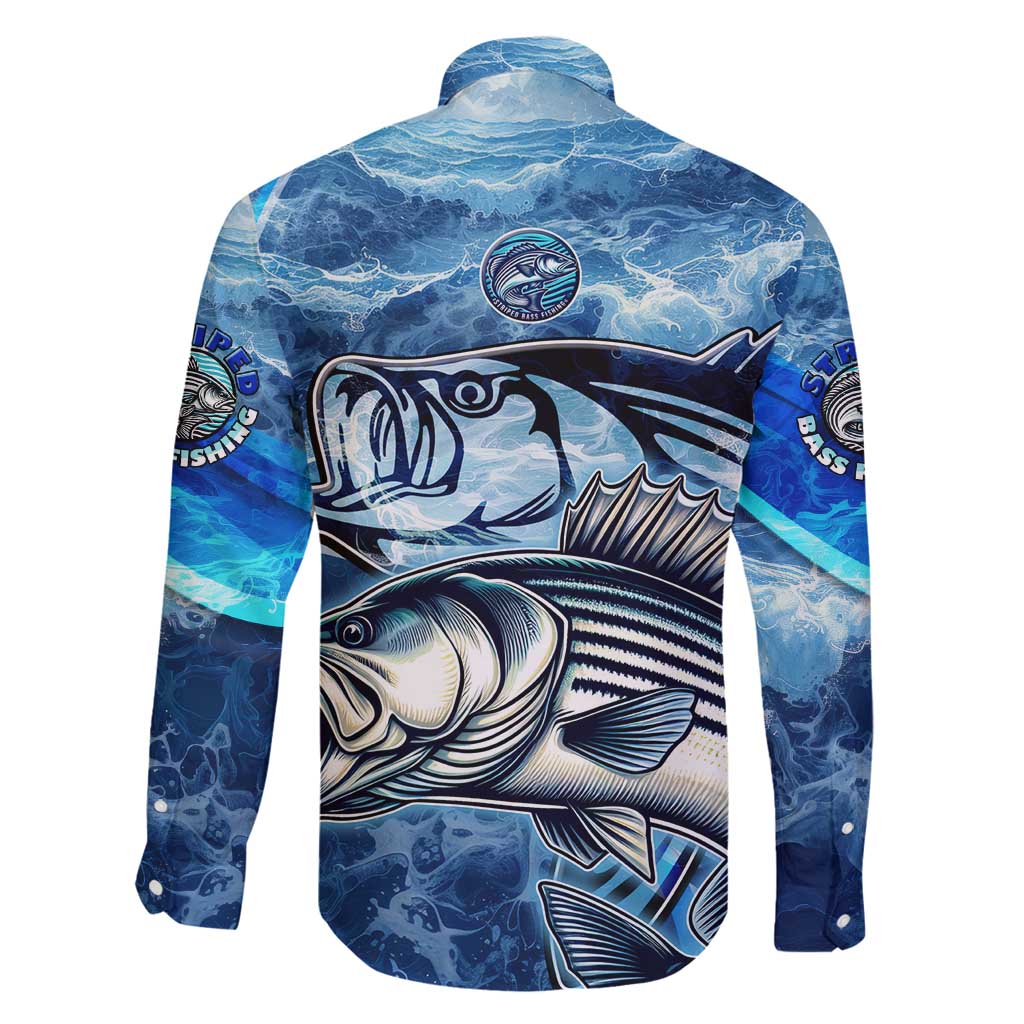 Striped Bass Fishing Family Matching Tank Maxi Dress and Hawaiian Shirt Ocean Waves