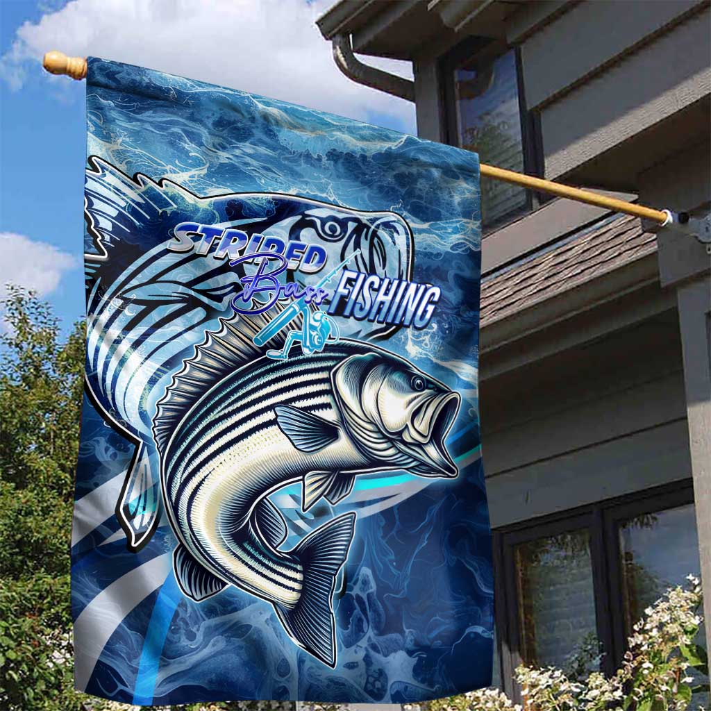 Striped Bass Fishing Garden Flag Ocean Waves