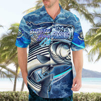 Striped Bass Fishing Hawaiian Shirt Ocean Waves