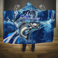 Striped Bass Fishing Hooded Blanket Ocean Waves