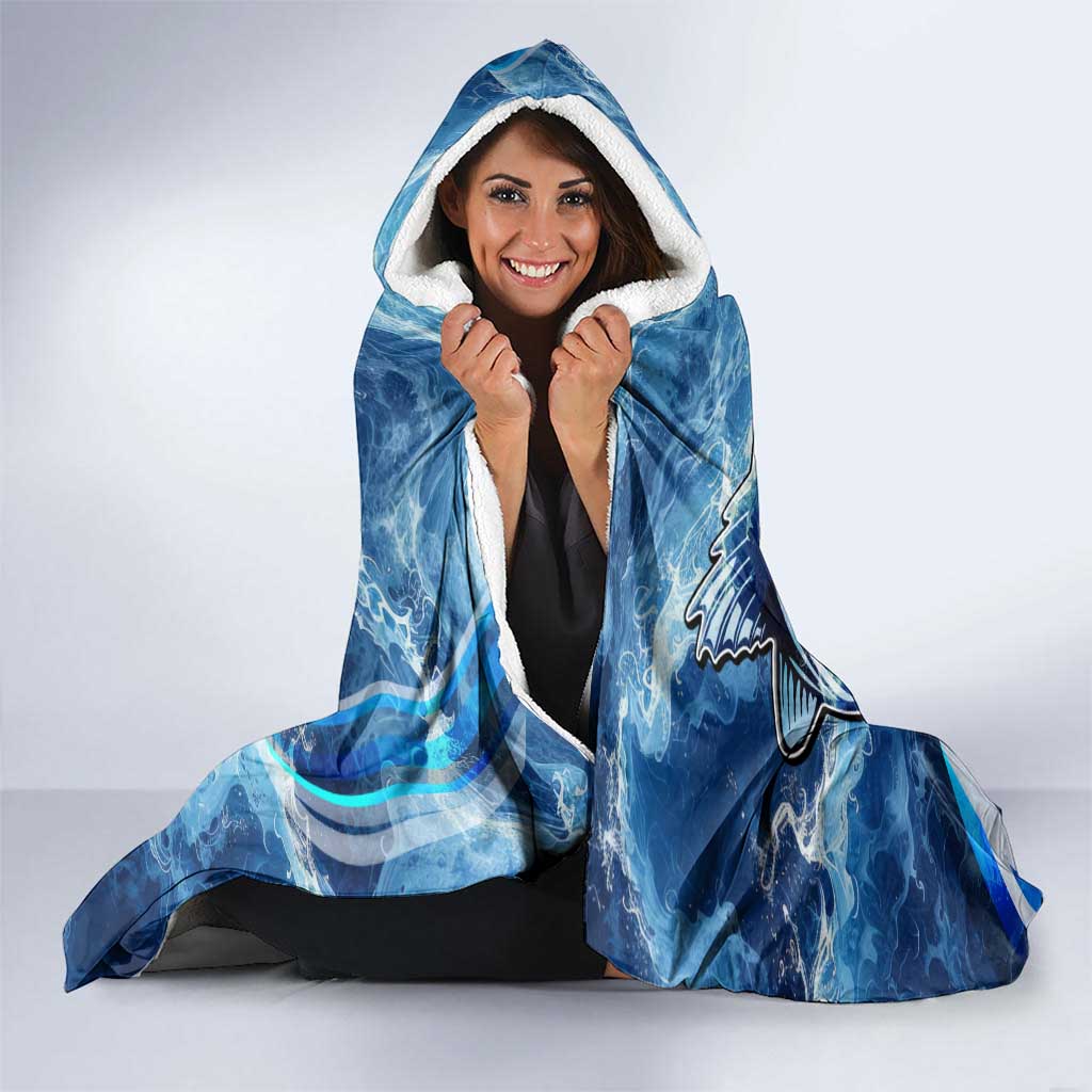 Striped Bass Fishing Hooded Blanket Ocean Waves