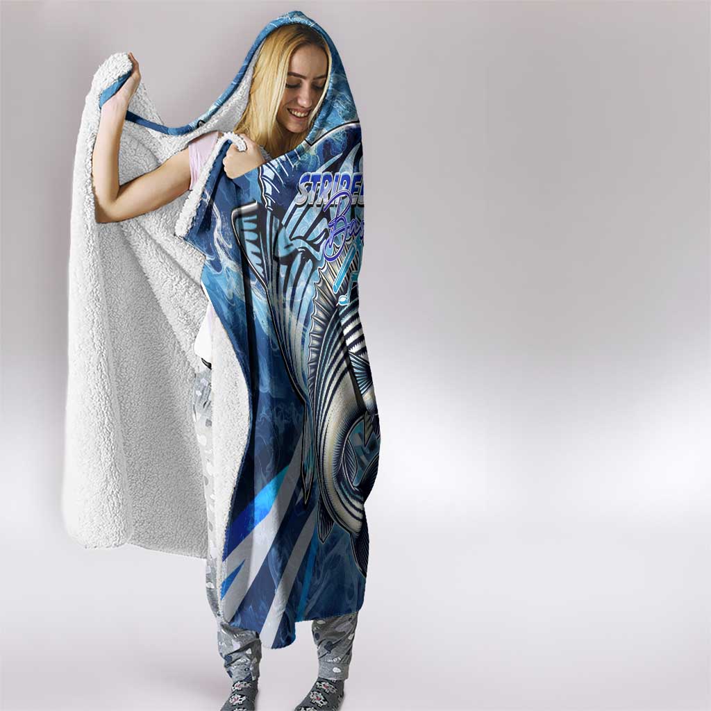 Striped Bass Fishing Hooded Blanket Ocean Waves