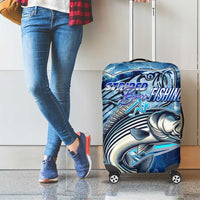 Striped Bass Fishing Luggage Cover Ocean Waves