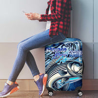 Striped Bass Fishing Luggage Cover Ocean Waves