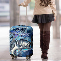 Striped Bass Fishing Luggage Cover Ocean Waves