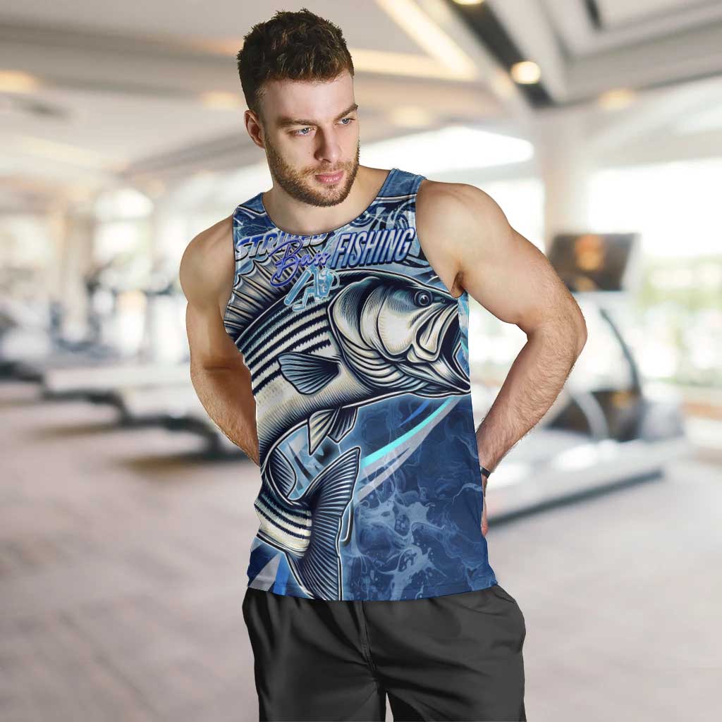 Striped Bass Fishing Men Tank Top Ocean Waves