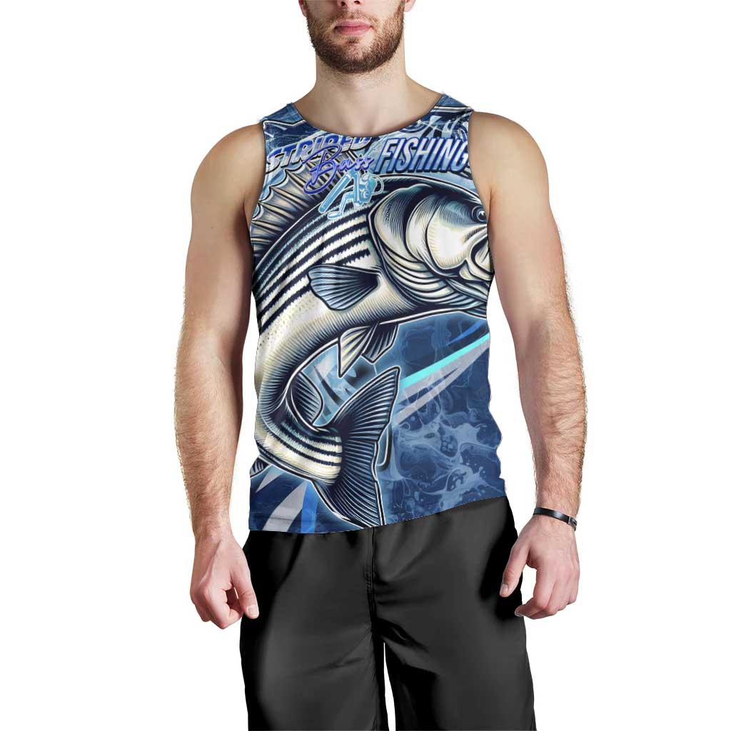 Striped Bass Fishing Men Tank Top Ocean Waves