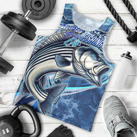 Striped Bass Fishing Men Tank Top Ocean Waves