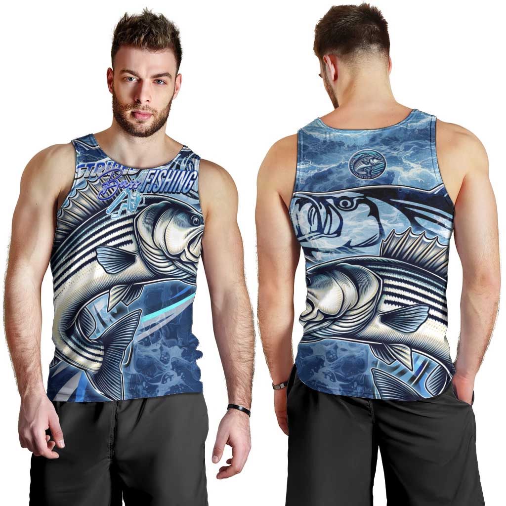 Striped Bass Fishing Men Tank Top Ocean Waves