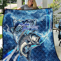 Striped Bass Fishing Quilt Ocean Waves