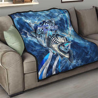 Striped Bass Fishing Quilt Ocean Waves