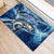 Striped Bass Fishing Rubber Doormat Ocean Waves