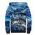 Striped Bass Fishing Sherpa Hoodie Ocean Waves