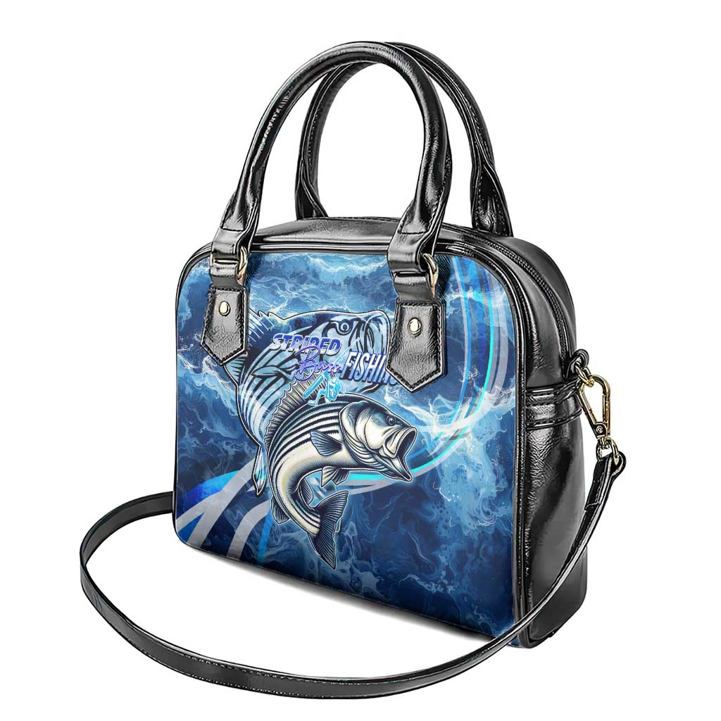 Striped Bass Fishing Shoulder Handbag Ocean Waves
