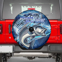 Striped Bass Fishing Spare Tire Cover Ocean Waves