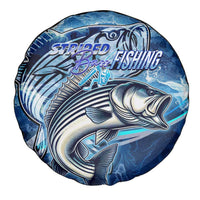 Striped Bass Fishing Spare Tire Cover Ocean Waves
