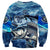 Striped Bass Fishing Sweatshirt Ocean Waves