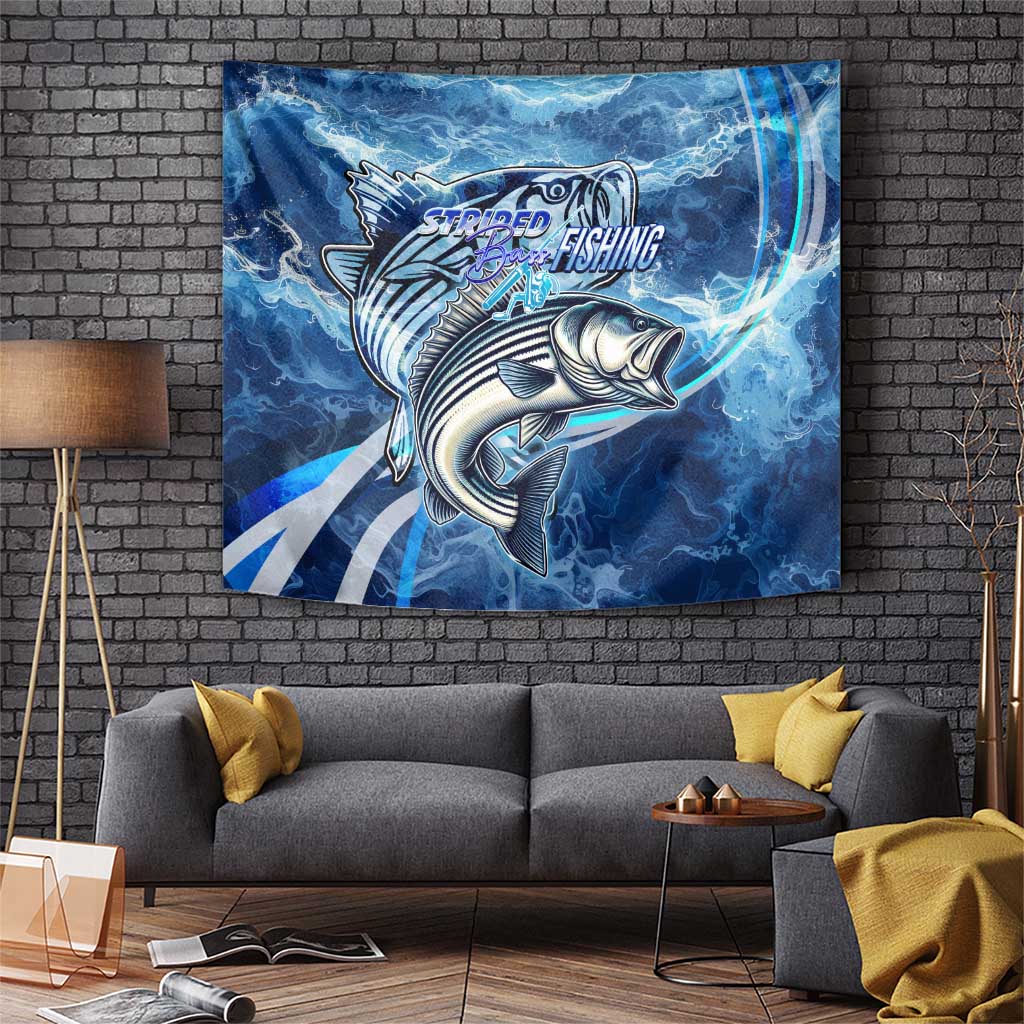Striped Bass Fishing Tapestry Ocean Waves