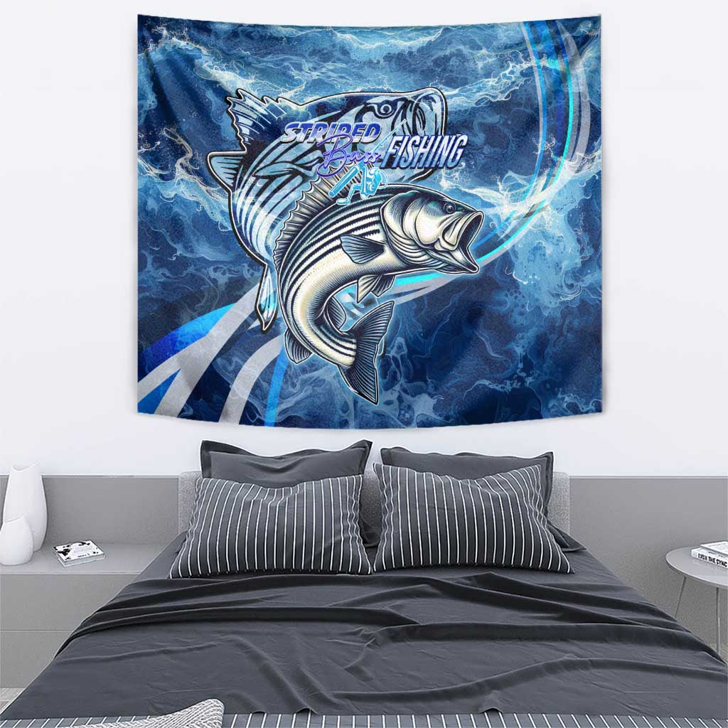 Striped Bass Fishing Tapestry Ocean Waves