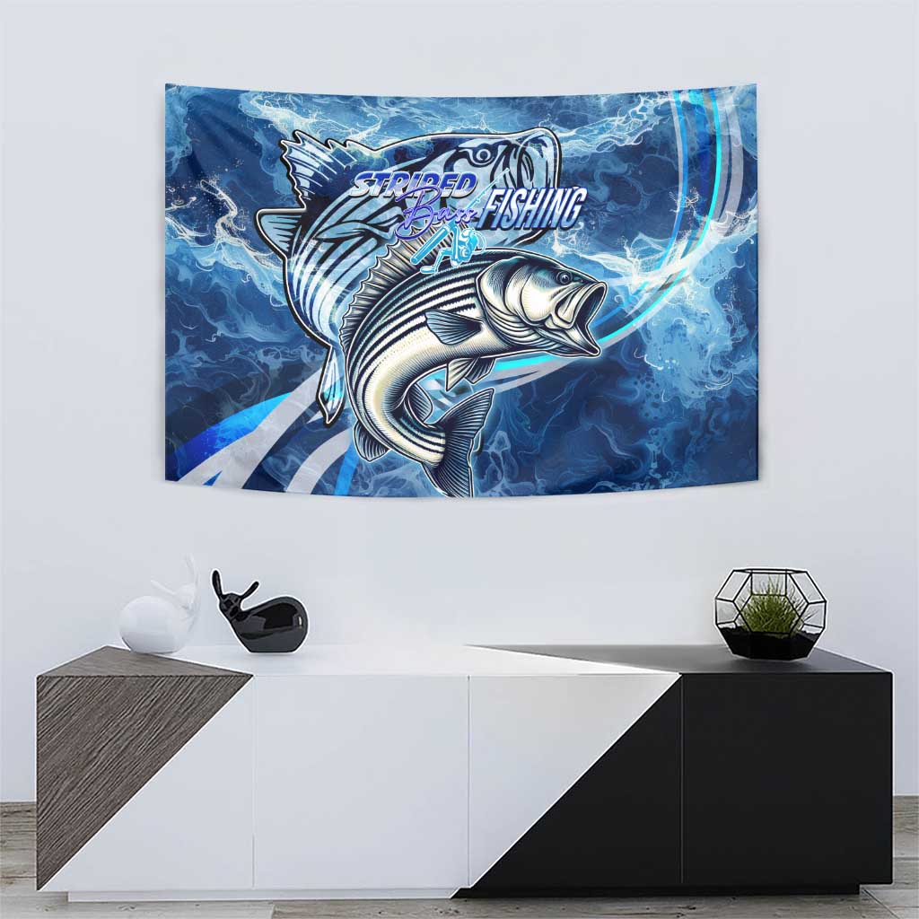 Striped Bass Fishing Tapestry Ocean Waves